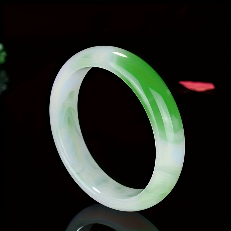 Natural High Ice Snowflake Imitation Jade Bangle